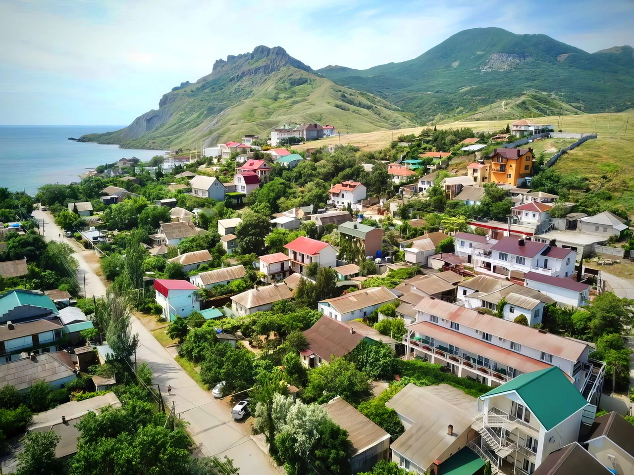 Панорама Коктебеля у Карадага